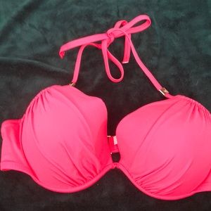 Like New Victoria Secret 36D Hot Pink Halter Top